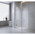 120x110cm Corner Frameless Shower Screen – White Wall & Floor U-Brackets with SS Hinges for Contemporary Bathrooms