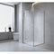 100x80cm Corner Frameless Shower Screen with Gunmetal Channel and Brass Hinges, Round Handle