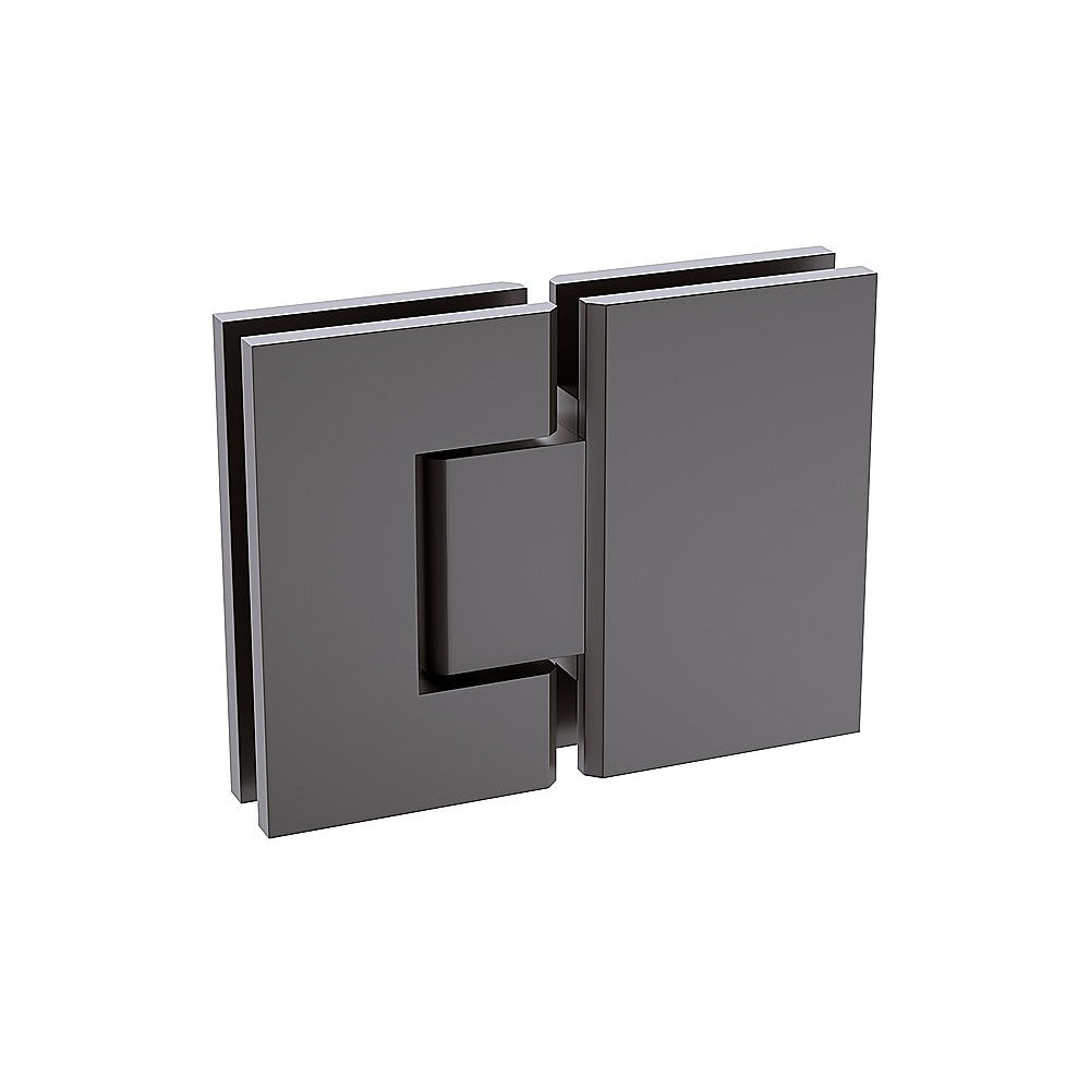 120x70cm Corner Frameless Shower Screen – Gunmetal Wall & Floor Channel with Brass Hinges for Elegant Bathrooms