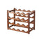 Bamboo Wine Rack Free Standing 15 Bottles with 6 Glasses Holder Storage in Brown