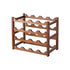 Bamboo Wine Rack Free Standing 15 Bottles with 6 Glasses Holder Storage in Brown
