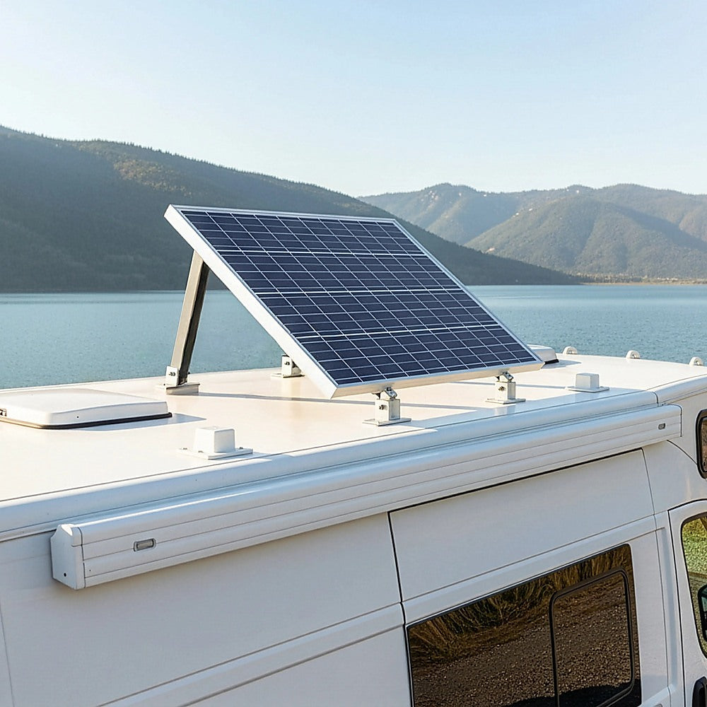 Adjustable Solar Panel Tilt Mount Brackets Kit – Roof, Ground & Boat Mounting System for Secure Installation