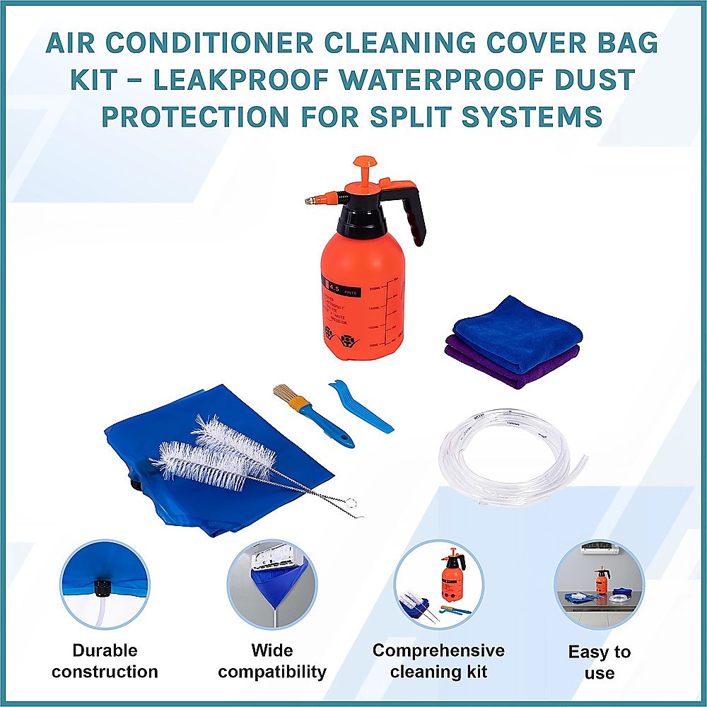 Air Conditioner Cleaning Cover Bag Kit – Leakproof Waterproof Dust Protection for Split Systems