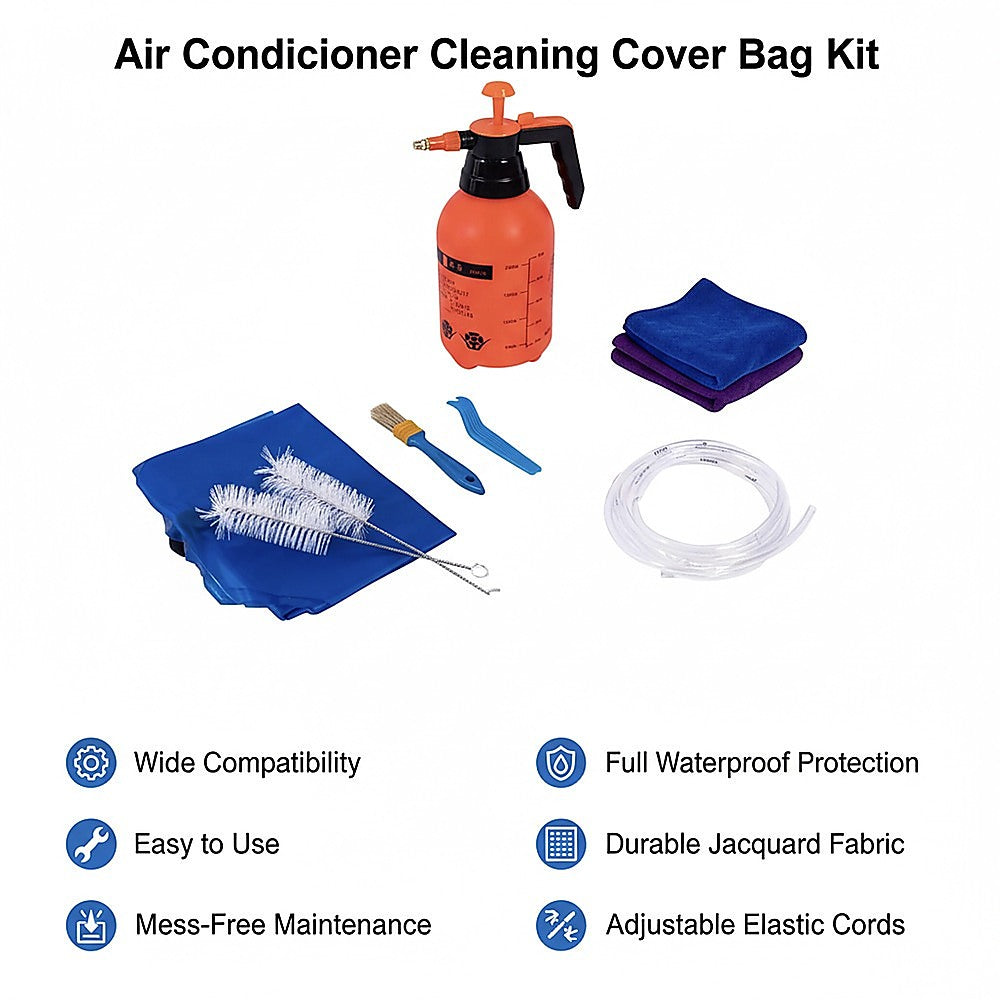 Air Conditioner Cleaning Cover Bag Kit – Leakproof Waterproof Dust Protection for Split Systems