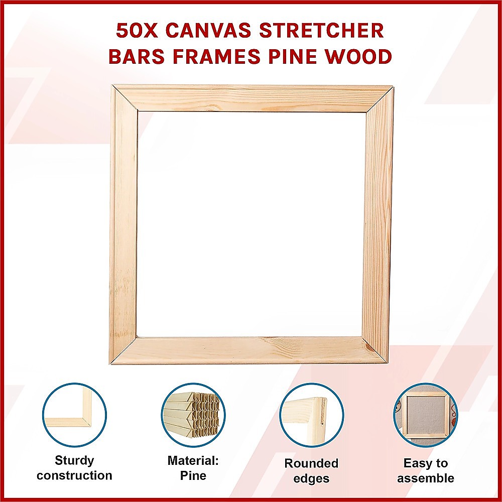 50x Canvas Stretcher Bars Frames Pine Wood