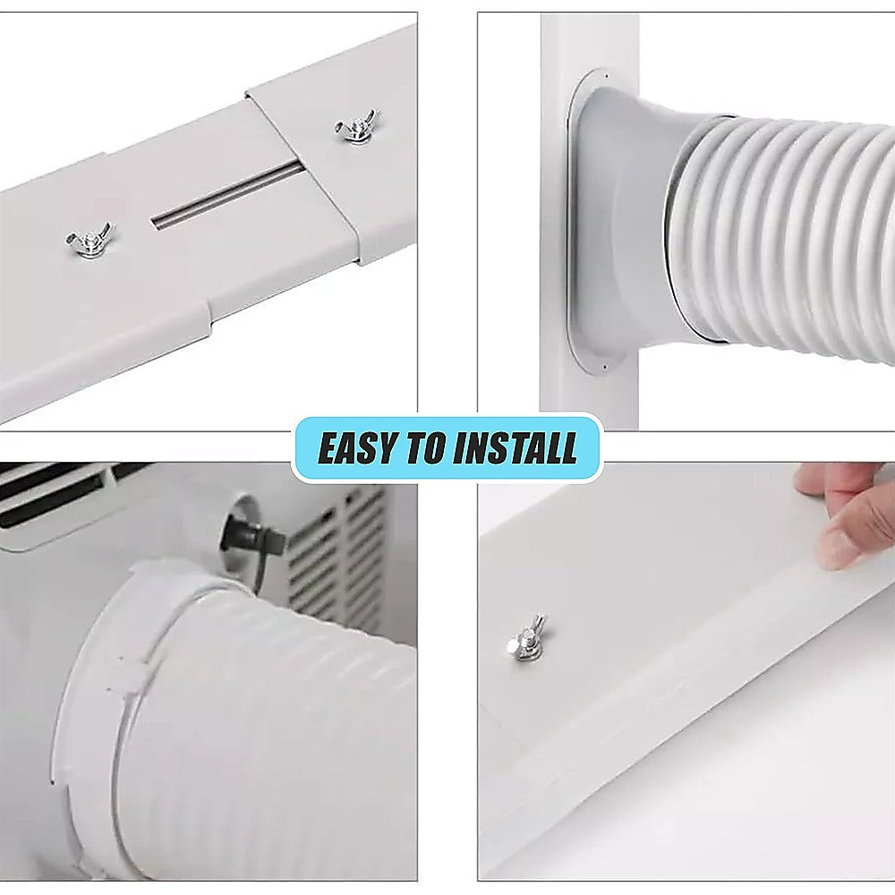 Portable Air Conditioner Window Kit – Exhaust Hose Adaptor Pipe & Slide Plate