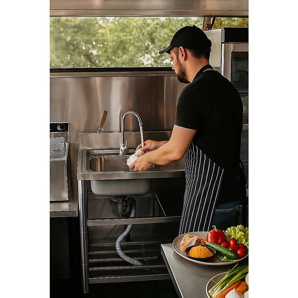 Freestanding Stainless Steel Kitchen Sink 120x50x80cm – Commercial Utility Wash Basin