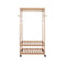 Wooden Clothes Rail with Shelves & Wheels – Open Wardrobe Rack Stand