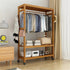 Wooden Clothes Rail with Shelves & Wheels – Open Wardrobe Rack Stand