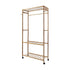 Wooden Clothes Rail with Shelves & Wheels – Open Wardrobe Rack Stand