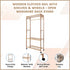 Wooden Clothes Rail with Shelves & Wheels – Open Wardrobe Rack Stand