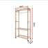 Wooden Clothes Rail with Shelves & Wheels – Open Wardrobe Rack Stand
