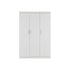 3 Door White Wardrobe – White Handles, Hanging Rail & Shelves