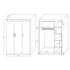 3 Door White Wardrobe – White Handles, Hanging Rail & Shelves