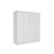 4 Door White Wardrobe Cabinet – Hanging Rail, Shelves & White Handles