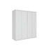 4 Door White Wardrobe Cabinet – Hanging Rail, Shelves & White Handles