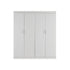 4 Door White Wardrobe Cabinet – Hanging Rail, Shelves & White Handles