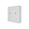 4 Door White Wardrobe Cabinet – Hanging Rail, Shelves & Black Handles