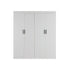 4 Door White Wardrobe Cabinet – Hanging Rail, Shelves & Black Handles