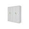 4 Door White Wardrobe Cabinet – Hanging Rail, Shelves & Gold Handles