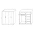 4 Door White Wardrobe Cabinet – Hanging Rail, Shelves & Gold Handles