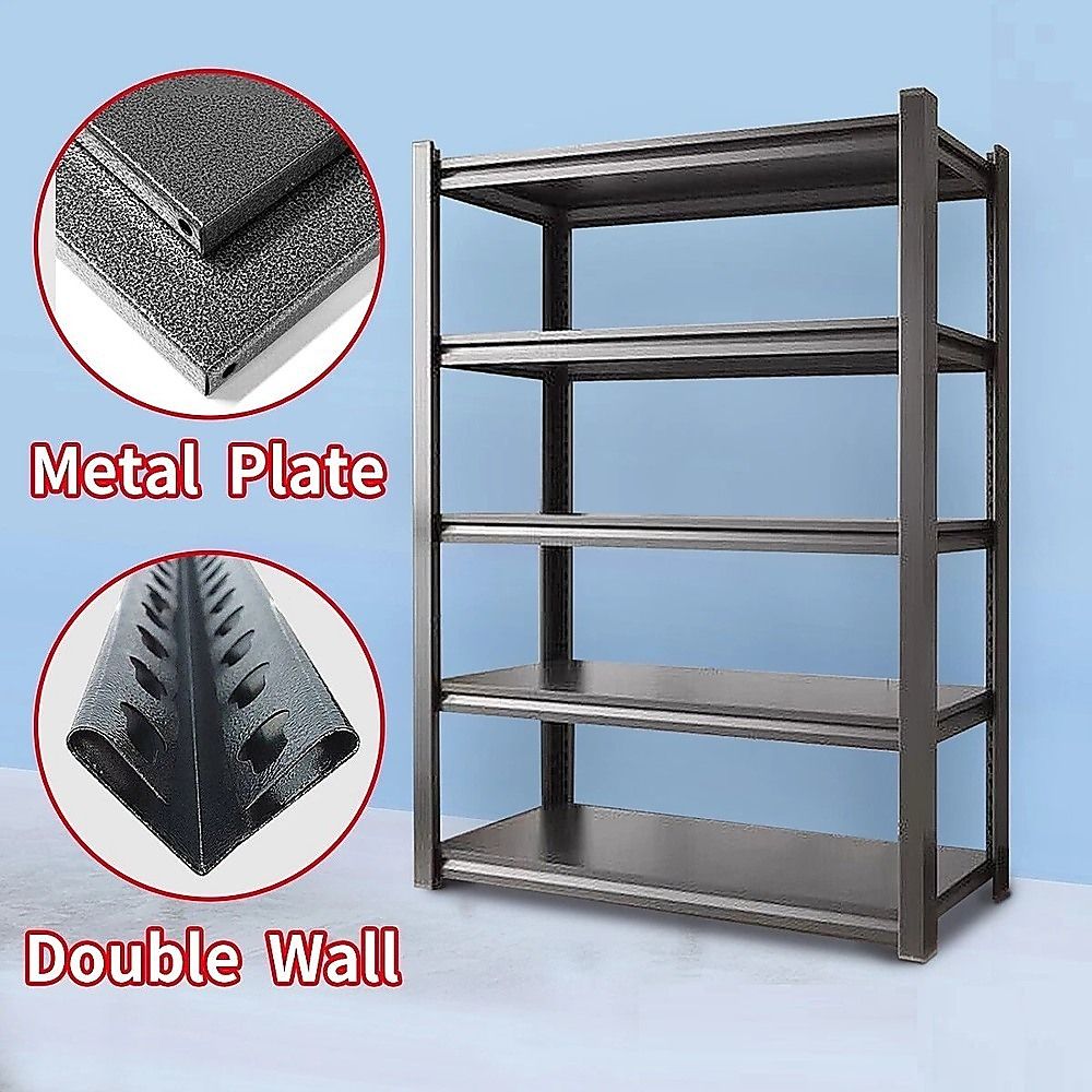 120x40x183cm Metal Garage Shelving Rack Heavy Duty Steel Storage Organiser for Workshop