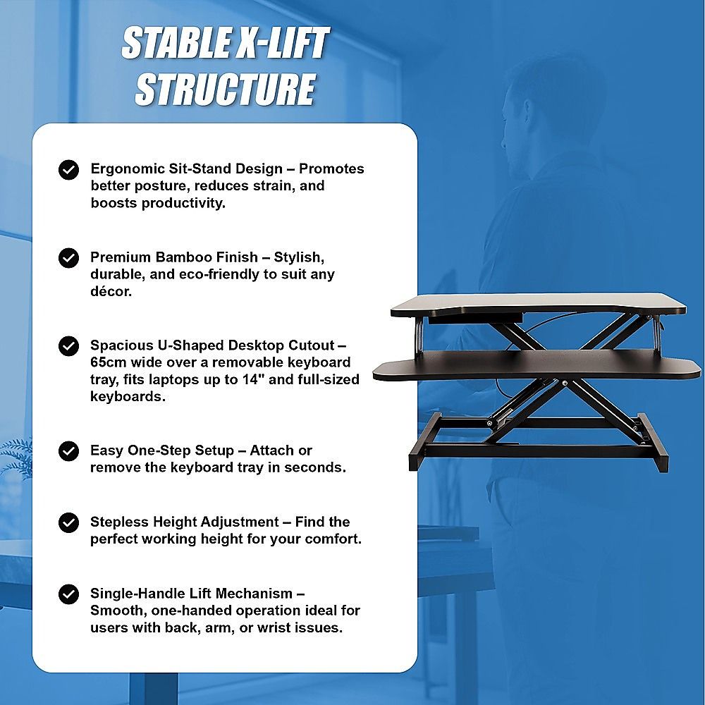 Ergonomic Standing Desk Converter Height Adjustable Sit Stand Workstation for Office Use