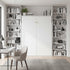 Double Wall Bed in White Gloss – Space Saving Murphy Bed Kit with Silver Door Handle
