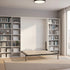 Double Wall Bed in White Gloss – Space Saving Murphy Bed Kit with Black Door Handle