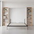 Queen Wall Bed in White Gloss – Space Saving Murphy Bed Kit with Gold Door Handle