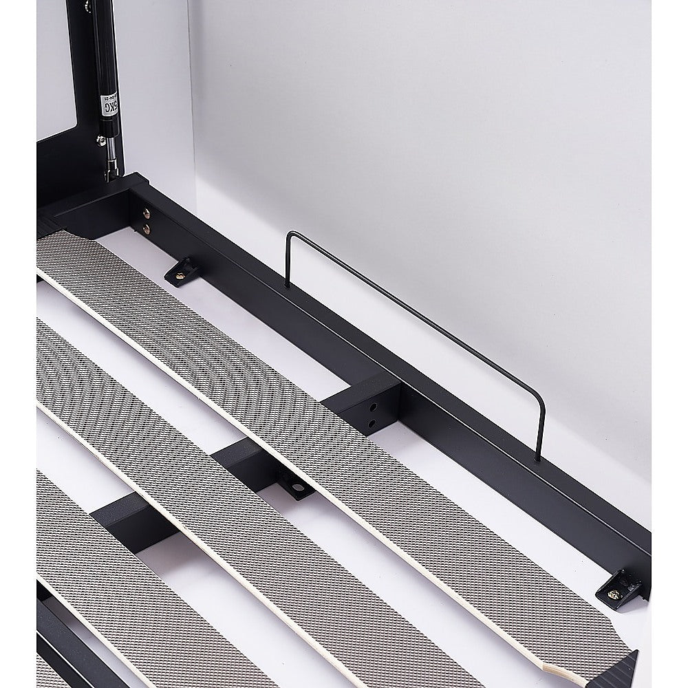 Single Wall Bed in White – Space Saving Murphy Bed Kit with Gold Door Handle