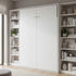 Queen Wall Bed in White – Space Saving Murphy Bed Kit with Silver Door Handle