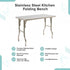 Stainless Steel Kitchen Bench Folding Commercial Prep Work Table 122x61cm