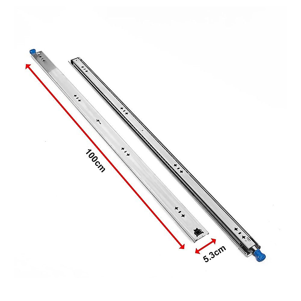 100cm Drawer Runners Pair – Heavy Duty 100kg Locking Slide Rails