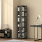 360 Rotating Bamboo Bookshelf Black Storage Display Rack with 6 Shelves