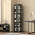 360 Rotating Bamboo Bookshelf Black Storage Display Rack with 6 Shelves