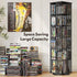360 Rotating Bamboo Bookshelf Black Storage Display Rack with 6 Shelves