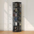 360 Rotating Bamboo Bookshelf Black Storage Display Rack with 6 Shelves
