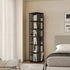 360 Rotating Bookshelf Bamboo Storage Display Rack Shelving in Black