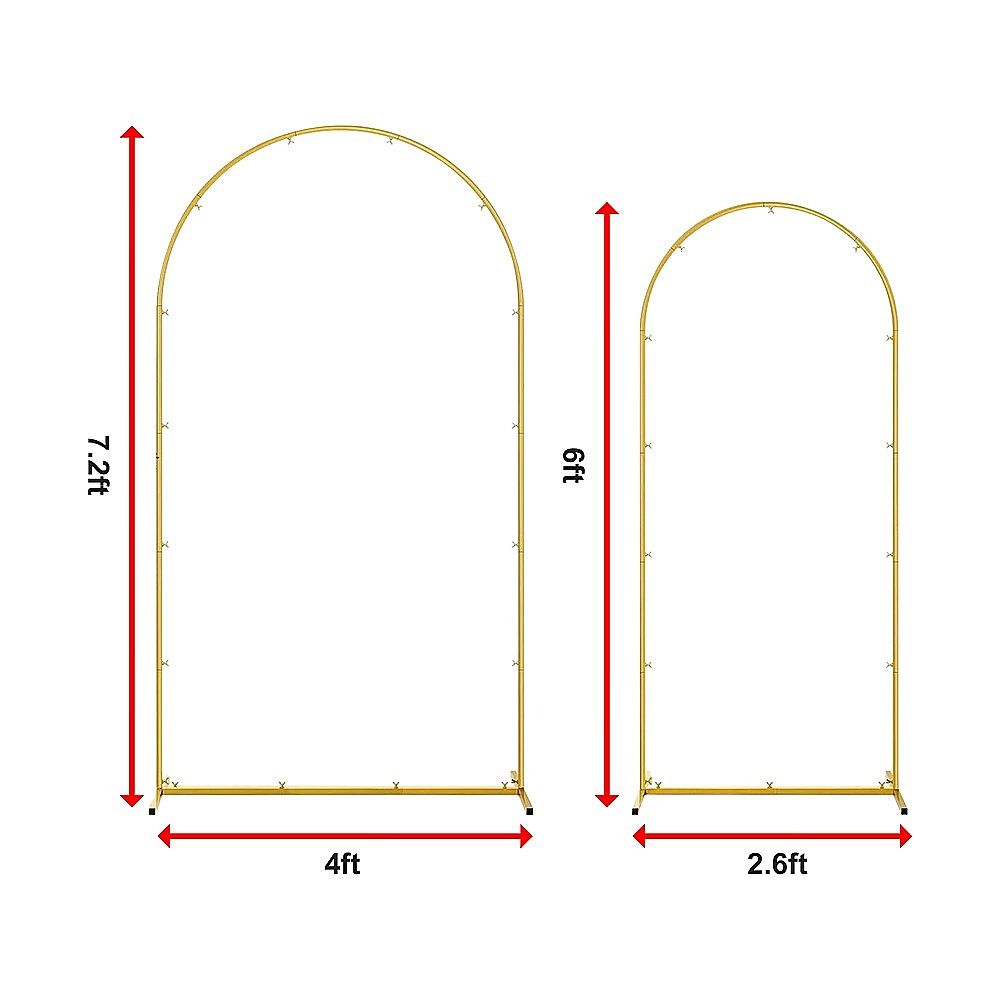 Arch Backdrop Stand with White & Yellow Cover Set for Weddings Events
