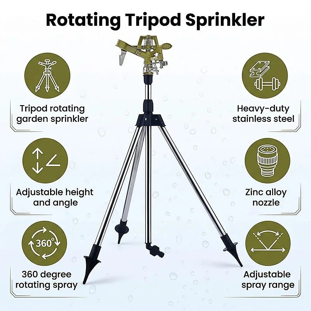 Tripod Rotating Sprinkler Automatic Irrigation Garden Watering
