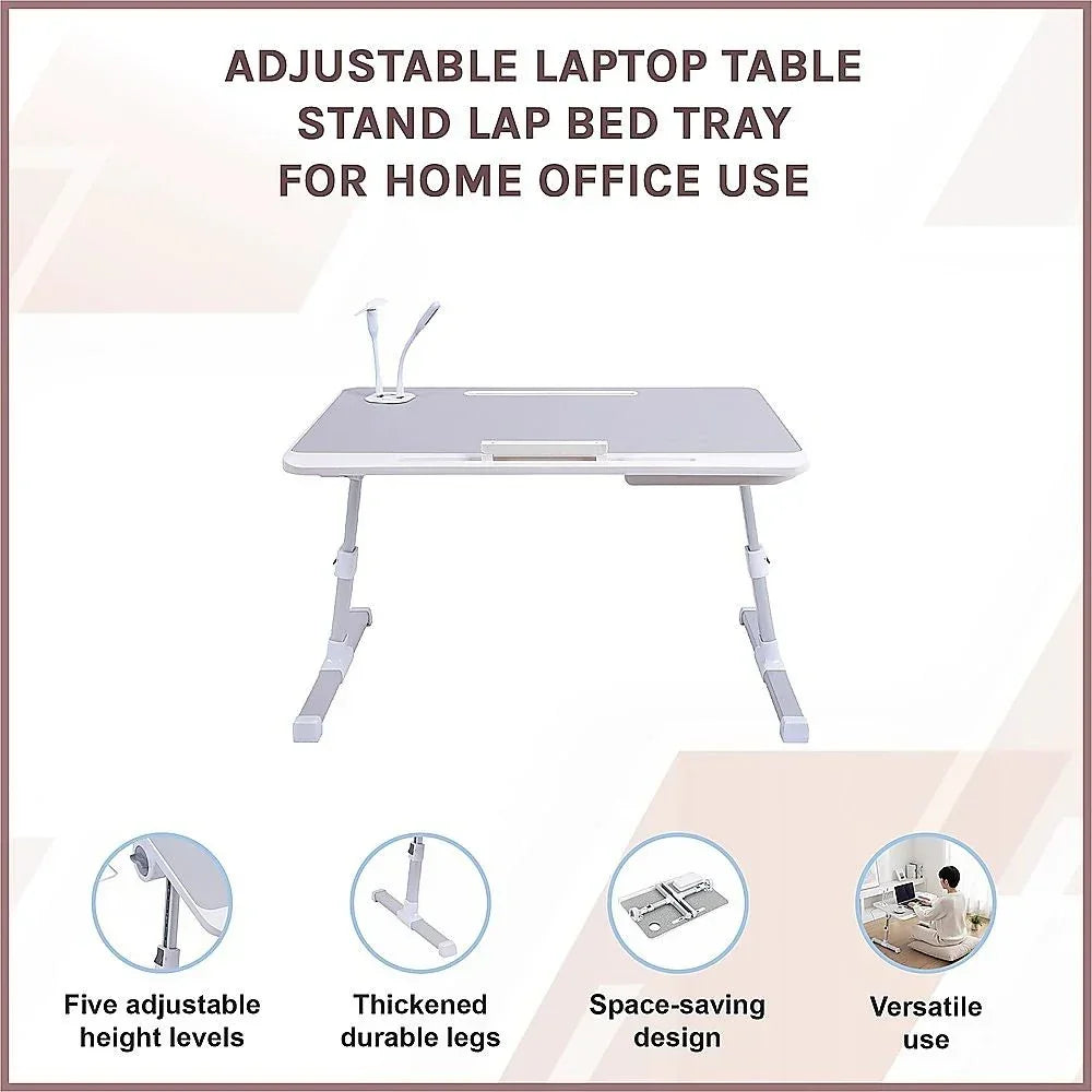 Adjustable Laptop Table Stand Lap Bed Tray for Home Office Use