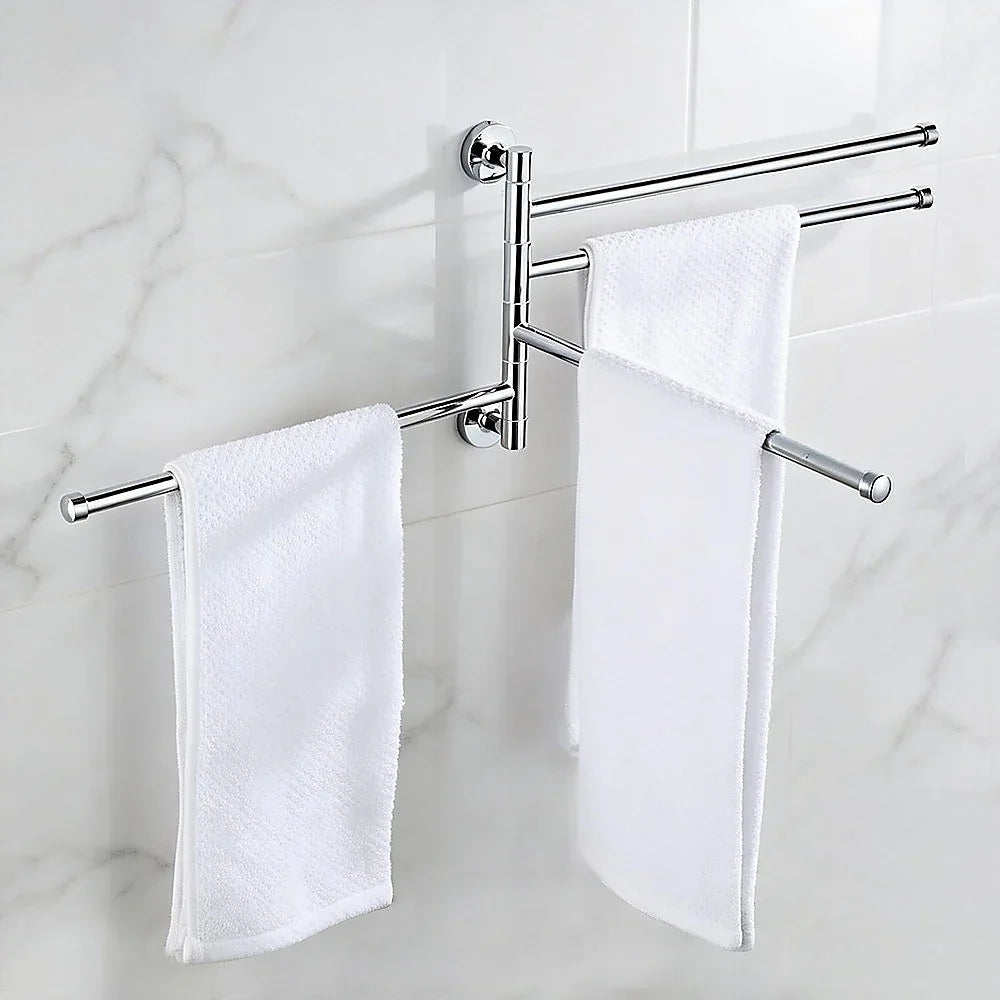 Swivel Towel Rail Chrome Stainless Steel Wall Mounted Bath Rack