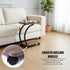 C-Shaped Corner End Table with Wheels Sofa Side