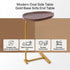 Modern Oval Side Table Gold Base Sofa End Table