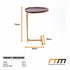 Modern Oval Side Table Gold Base Sofa End Table