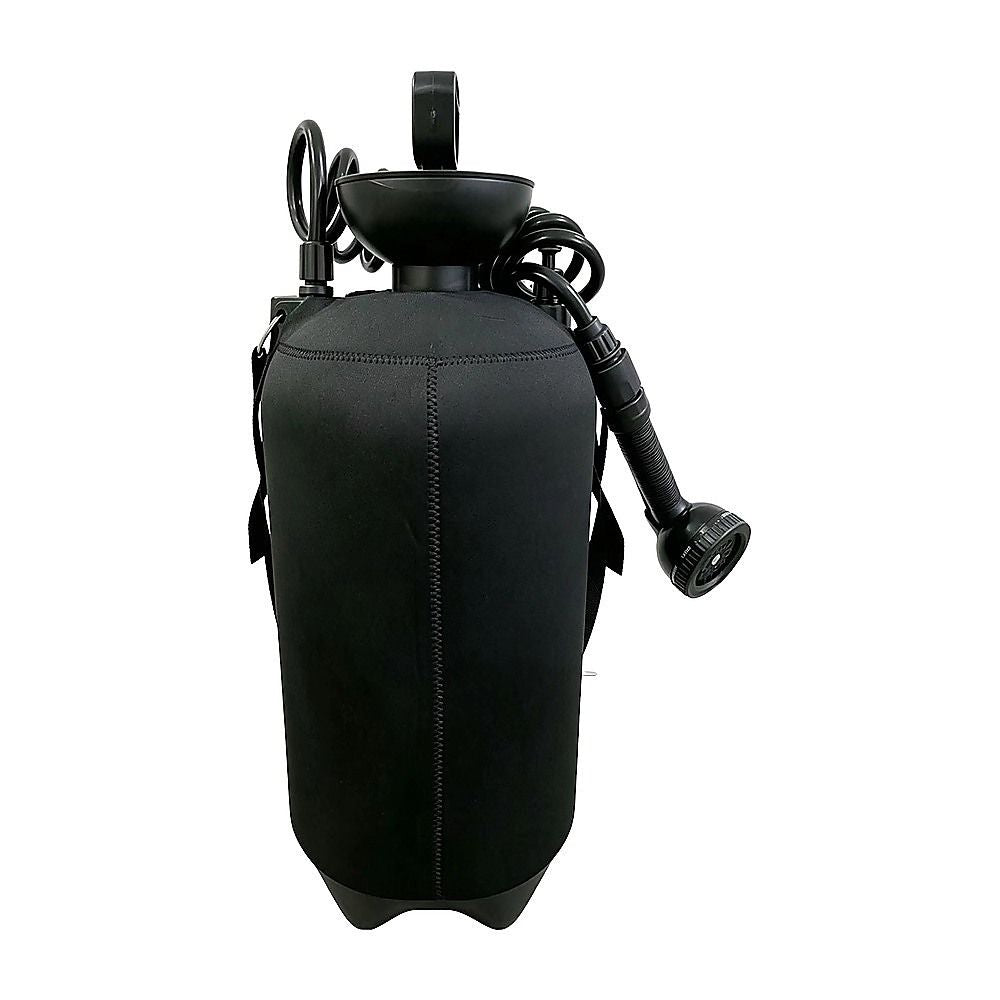 Portable 12L Camping Shower with 10 Spray Modes and Lock Switch, Black