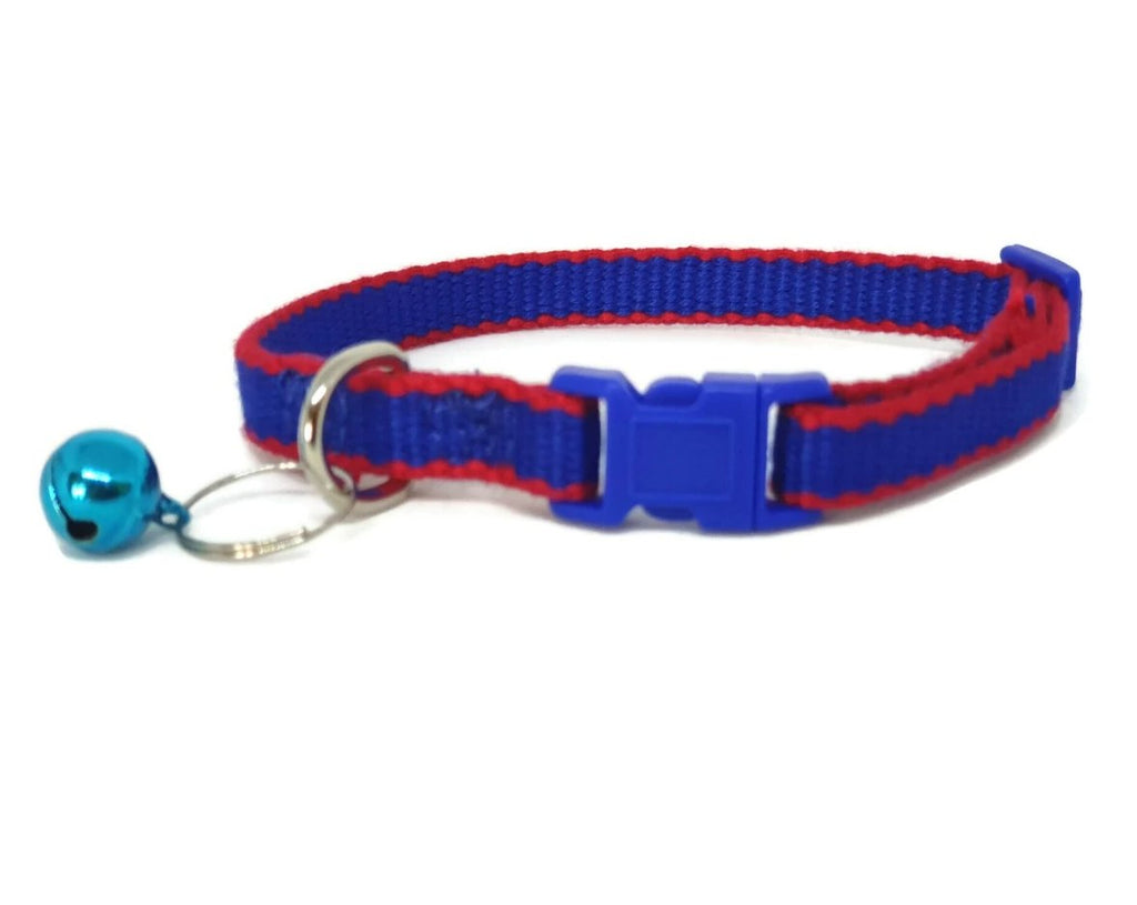 100% Pure Bamboo Fibre Cat Collar Plastic Buckle Navy -