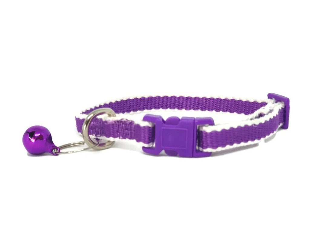 100% Pure Bamboo Fibre Cat Collar Plastic Buckle Purple -