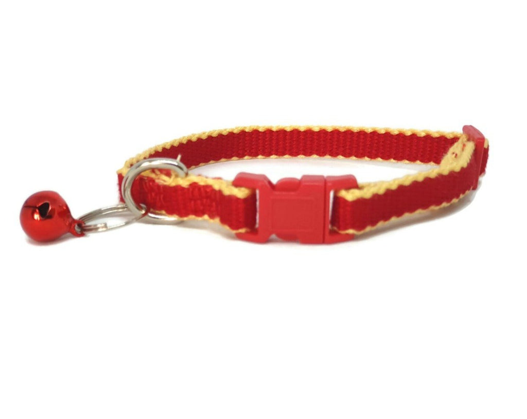 100% Pure Bamboo Fibre Cat Collar Plastic Buckle Red -